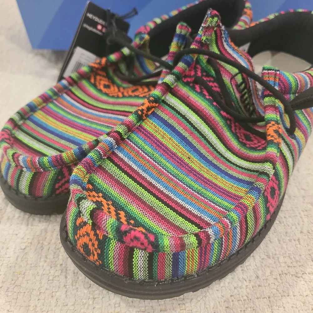 NEW Hey Dude Wally Serape Mesa Verde Slip On Shoes 40017-9BZ Size US L8-M6 Aztec - Picture 4 of 8